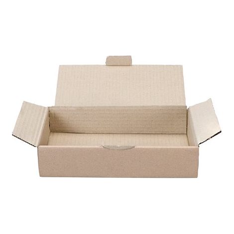 Boîte postale kraft brun simple cannelure H 5.4 x L 24 x P 18 cm - Lot de 50 - Maxiburo (1/4)