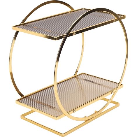 Étagère Rangement Parfum 2 Niveaux Présentoir Maquillage pour Table de Toilette et Comptoir Salle de Bain (1/5)