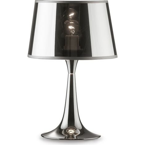 Lampada Da Scrivania-Ufficio Moderna London Metallo Cromo 1 Luce E27 Small (1/3)