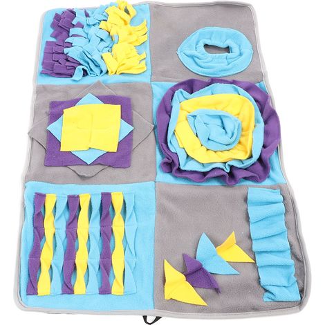 Tapis de fouille à 6 grilles pour chiens : mange lentement, entraînement olfactif, polaire douce, anti-stress, tapis de recherche de nourriture interactif pour animaux de compagnie (1/5)