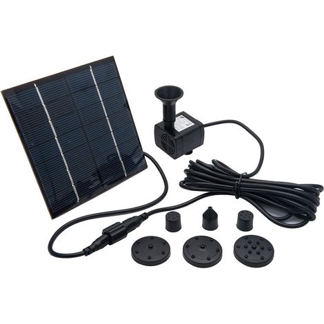 Solar Pond Pump 7 V 1.4 W 180 L/H Powered by Solar Panel Garden Fountain Pump for Swimming Pool Pond Aquarium Fountain Brushless Pump Power (1/5)