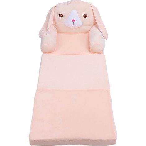 Canapé convertible enfant rose chien, tissu peluche doux, pliable 3 positions, sans cadre, pour chambre ou salon (1/5)