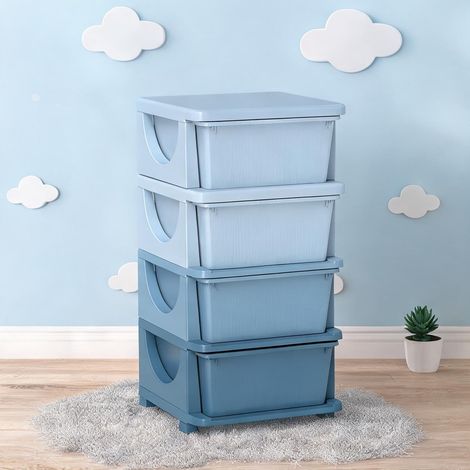 Tour de rangement enfant 4 tiroirs 37 x 37 x 76 cm (1/5)