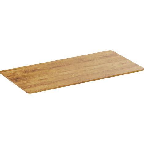 Plateau de bureau bords arrondis 150x75cm, bois clair rustique