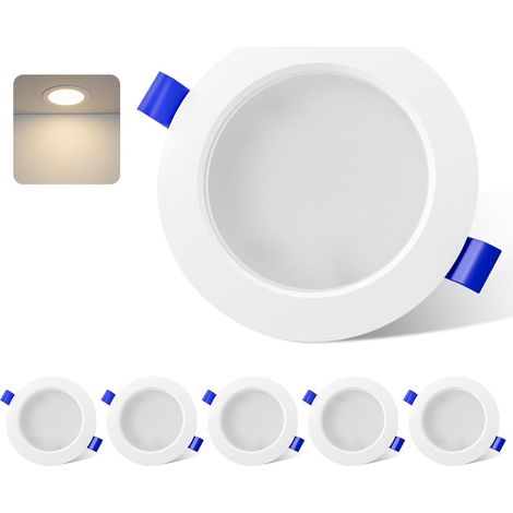 Spot LED Encastrable Non Dimmable, 6W 450ML Spot de Plafond Encastré, Blanc Neutre 4000K, Spots Encastrés Trou Ø95-105mm, Lot de 6 (1/5)
