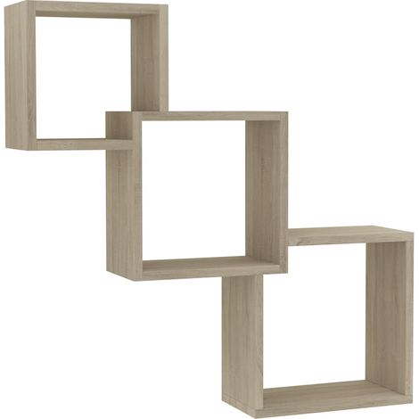 Maison Exclusive - Cube Wandregale Sonoma-Eiche 68x15x68 cm Holzw (1/5)