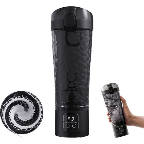 Bouteille shaker électrique rechargeable - Noir étoilé 700 ml - Gobelet mélangeur automatique pour l'entraînement, les protéines en (1/5)