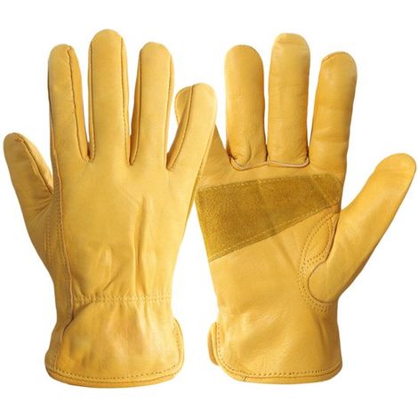 Guantes de trabajo resistentes a perforaciones para horticultura, guantes de trabajo de cuero (1/5)