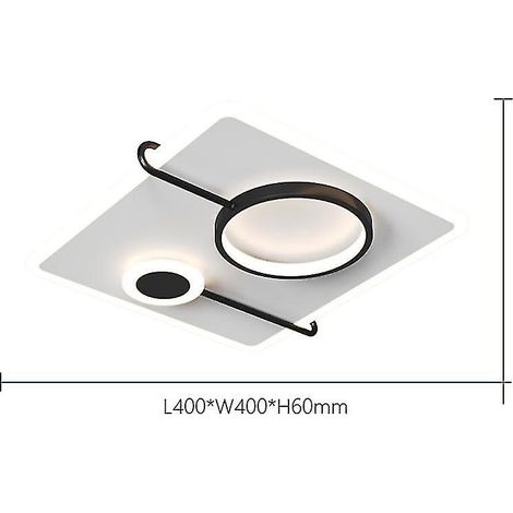 Lampe de plafond nordique, lampe d'ambiance pour salon, chambre à coucher, lampe carrée LED minimaliste (1/3)