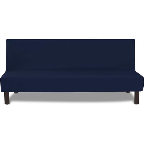Sofa Cover without Armrest Sofa Cover Stretch Adjustable Universal Non-Slip Protective Cover for Armless Futon Navy Blue (1/5)