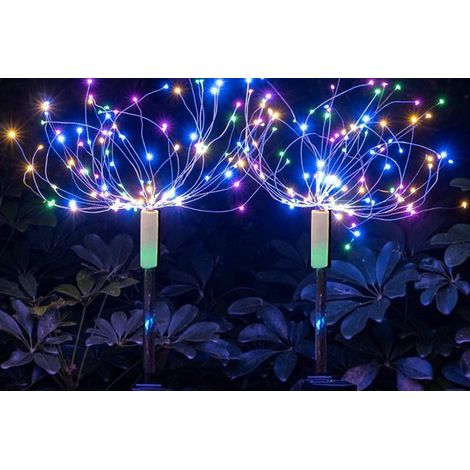 Lot de 2 lampes solaires LED effet feux d'artifice pour éclairage extérieur et décoration de jardin (1/4)