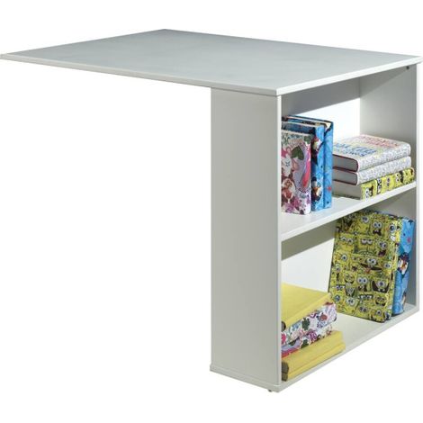 Bureau de Lit Enfant Surélevé "Pino" 94cm Blanc (1/2)