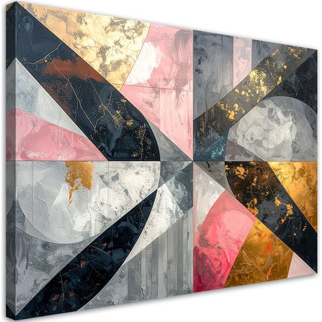 Impresión de Imagen Abstracción geométrica en gris y rosa 30x20 (1/5)