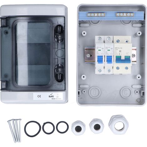 Coffret de distribution étanche ABS PC 230V pour garage, boîtier de protection disjoncteurs, armoire électrique étanche. (1/5)