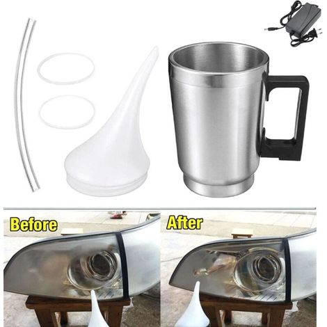 Kit Renovation Phare Voiture pour l'Oxydation et Les Rayures, Renovateur Phare Voiture avec Tasse d'atomisation, Polymerisation Phare