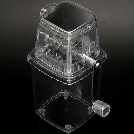 Broyeur à glace portable 1,25 L à manivelle, machine à glace pilée manuelle pour la maison, le camping et les activités de plein air (transparent)
