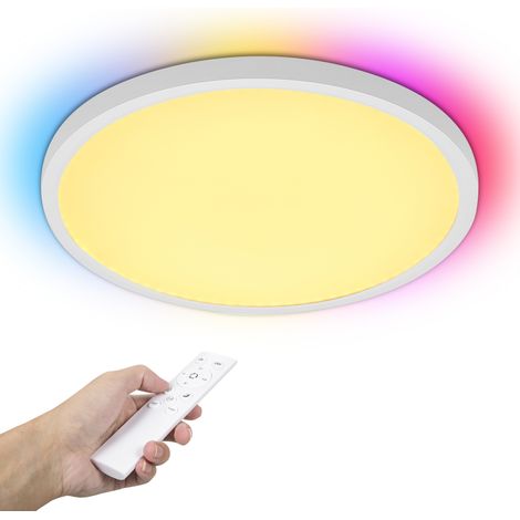 Plafonnier double face RGB + télécommande trois couleurs tempérées (piles non incluses) (1/5)