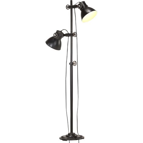 Lampadaire avec 2 abat-jour Noir E27 Fonte CFW31519 (1/5)