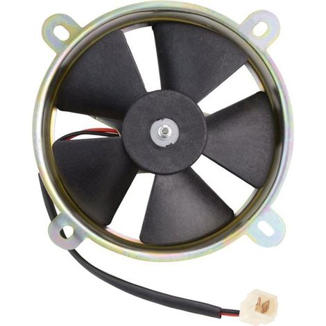 Le kit de ventilateur de radiateur universel de la série GY6 comprend un support de montage en métal, un ventilateur électrique à 5 pales de 12 V et est compatible avec les systèmes de refroidissement