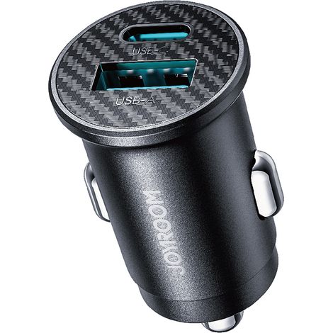 Mini 15W USB-A USB-C Autoladegerät - Schwarz