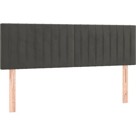 Bettkopfteil/Bettkopf/Kopfteile Dunkelgrau 144x5x78/88 cm Samt (1/5)