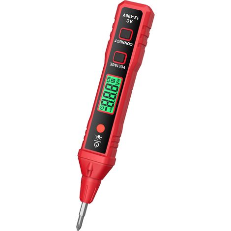 Comprobador de voltaje sin contacto de 12 V a 400 V con detector NCV, pantalla LCD, para electricistas, hogar y automóviles. (1/5)
