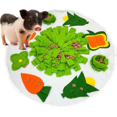 Tapis de fouille pour mini-cochons - Tapis distributeur de friandises et jouet puzzle, encourage les instincts naturels de recherche de nourriture, accessoires pour mini-cochons (1/5)