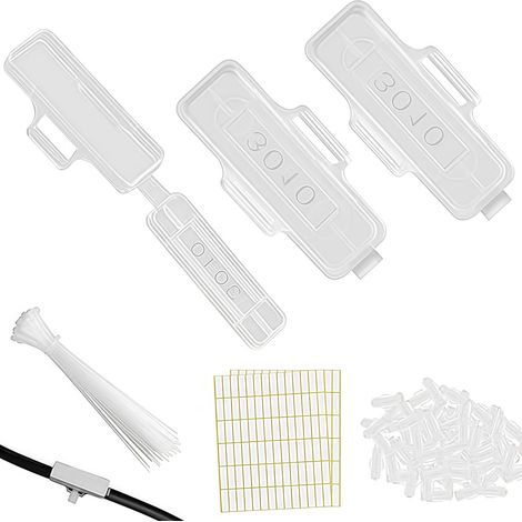 Lot de 100 étiquettes de câble - Avec 100 serre-câbles - Étiquettes transparentes étanches - Marquage de câbles - Pour organiser, classer (1/5)