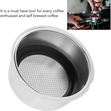 Ortviai Filtre à café en acier inoxydable 304 pour portafiltre Delonghi 51 mm – double dose, réutilisable (1/4)