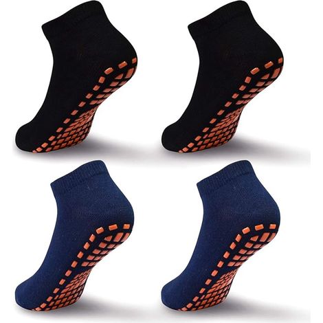 4 paires de chaussettes antidérapantes pour trampoline enfant - chaussettes antidérapantes en silicone pour enfants - chaussettes de yoga douces et respirantes - conviennent aux garçons et aux filles (1/5)