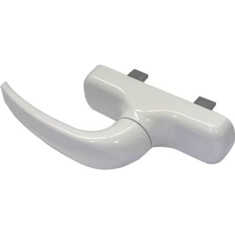 Poignée pour fenêtres oscillo-battantes - Base en aluminium et revêtement en PVC - Couleur blanche - Vissage dissimulé - 180 x 35 mm - Hauteur 64 mm - Sans carré (1/5)