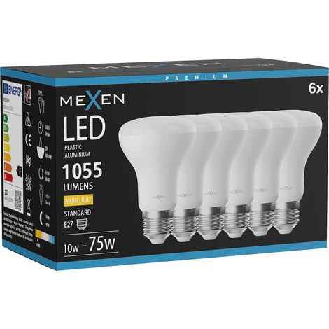 Mexen Nova 6x Ampoule LED E27, R63, 10W, Chaude - 3000K, 1055 lm - L104-E27-1030-01x06 (1/5)