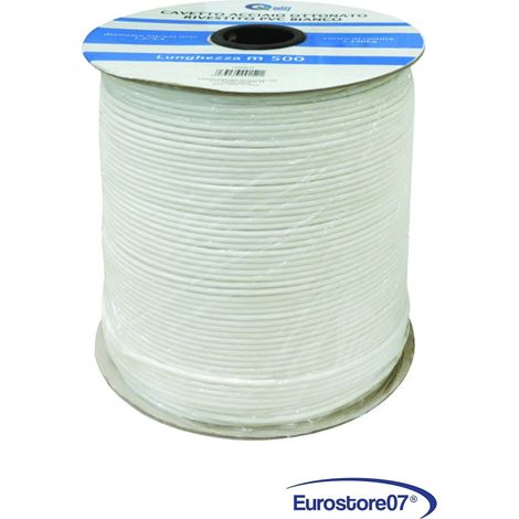 Cavetto acciaio ottonato rivestito stendibiancheria bianco ø mm.4,4 rt mt.500 (1/4)