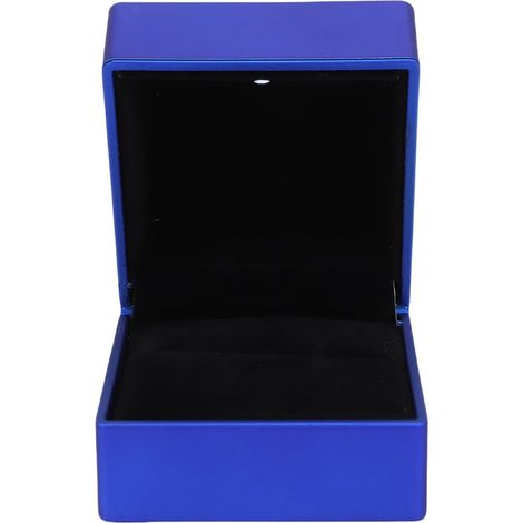 Wedding Ring Jewelry Gift Box, Case for Small Rings and Earrings, LED Earring Box, Luxury Jewelry Gift, Ideal for a Proposal (BLUE) (1/5)