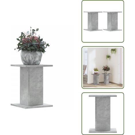 Pflanzenständer 2 Stk. Betongrau 30x30x40 cm Holzwerkstoff - Pflanzenständer - Blumenständer - Blumentopfständer - Topfständer (1/5)