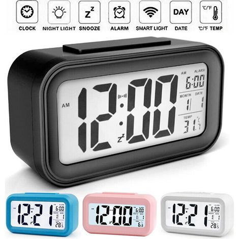 Reloj despertador digital LED blanco (1/5)