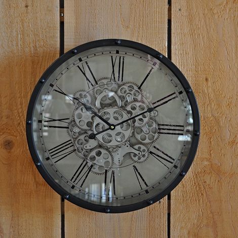 Grande horloge noire Genève 46cm (1/3)