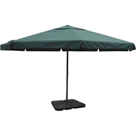 vidaXL Sombrilla de jardín con base portátil aluminio verde (1/4)