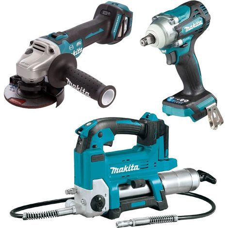 Makita Farmers Package 18v Grease Gun LXT + Brushless Grinder + Impact Wrench (1/5)