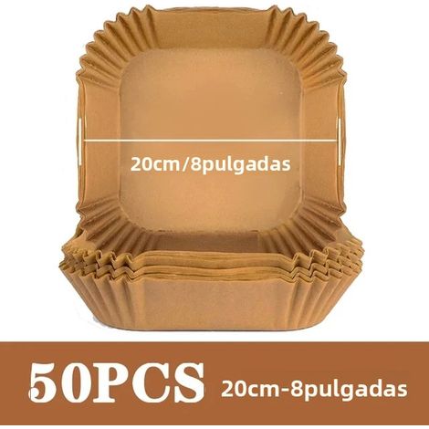 Tapis de cuisson jetable pour friteuse à air chaud, 50/100 pièces, antiadhésif, non focalisé, pour four et réchaud, papier de cuisson écologique (1/4)
