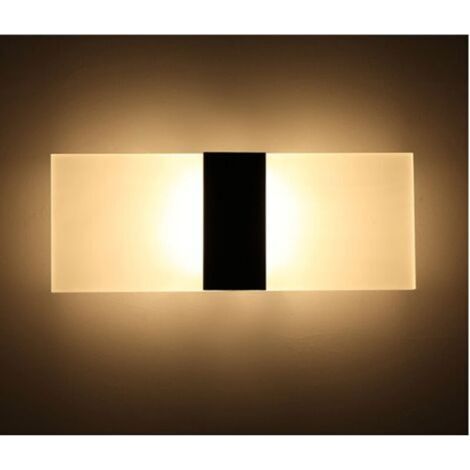 Applique murale d'intérieur 6W noir et blanc brossé Applique murale d'intérieur AC 85-265(V), éclairage de couloir moderne en acrylique pour couloir, chambre, escalier, lumières décoratives Taille de (1/5)
