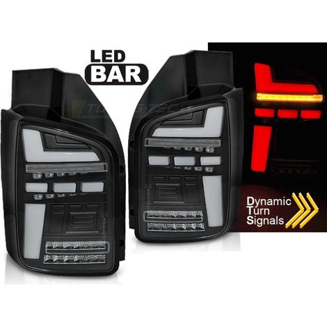 Paire de feux VW T5 10-15 FULL LED BAR DYN Noir (1/5)