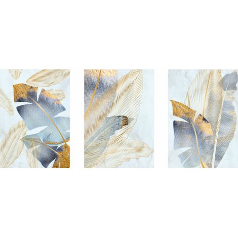 Poster-Set „Blaue und goldene Blätter“ PLN013 (1/5)