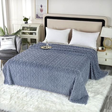 Couverture Double Face Flanelle-Taft - 70 x 100 cm - Pour Lit, Canapé ou Sieste - 9 Coloris Disponibles (1/2)