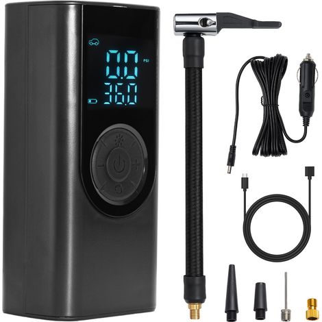 Trintion Cordless Tyre Inflator Air Compressor 150PSI DC 12V Portable Automatic Air Compressor Car Tyre Pump with Pressure Gauge Digital Display with 4 Nozzles for Car Motorcycle Bike Ball (1/5)