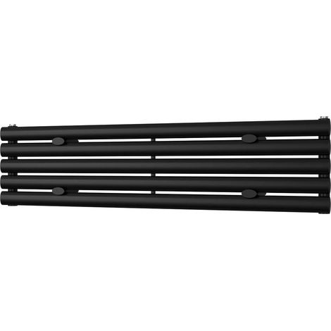 Omeara Axis - Black Horizontal Radiator H290mm x W1200mm Single Panel (1/3)