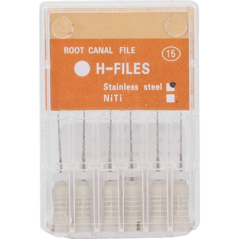 Lime endodontique H-File en acier inoxydable pour traitement de canal radiculaire, outil dentaire professionnel de 21 mm (0,8 po) (1/5)