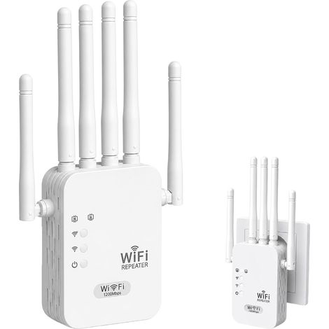 Répéteur WiFi Puissant 1200Mbps,Extender WiFi Double Bande 5GHz/2.4GHz (1/5)