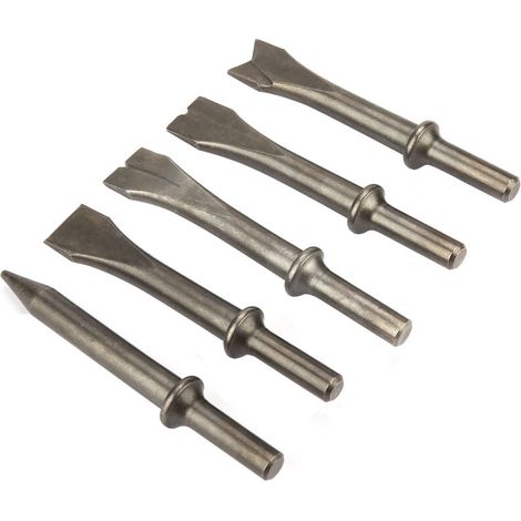 5pcs Jeu de burins pour marteau pneumatique Jeu d'embouts pour marteau pneumatique 150/190/250 (1/4)