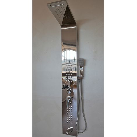 Colonne de douche hydromassante Fra9010 Chromé en acier inoxydable 18/10 Frascio